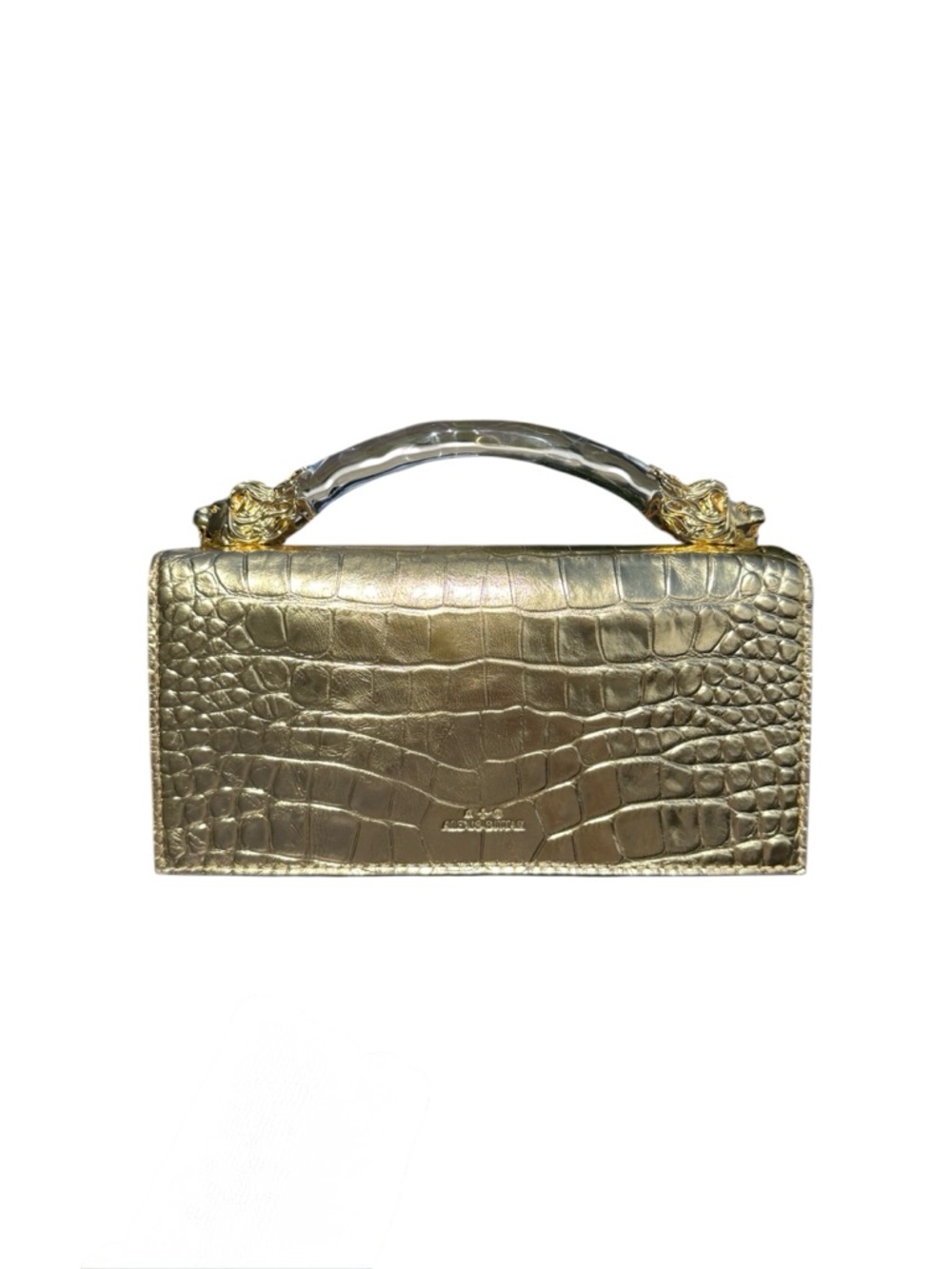 ALEXIS BITTAR Lioness Metallic Croc Embossed Leather Top-Handle Bag - Picture 3 of 12